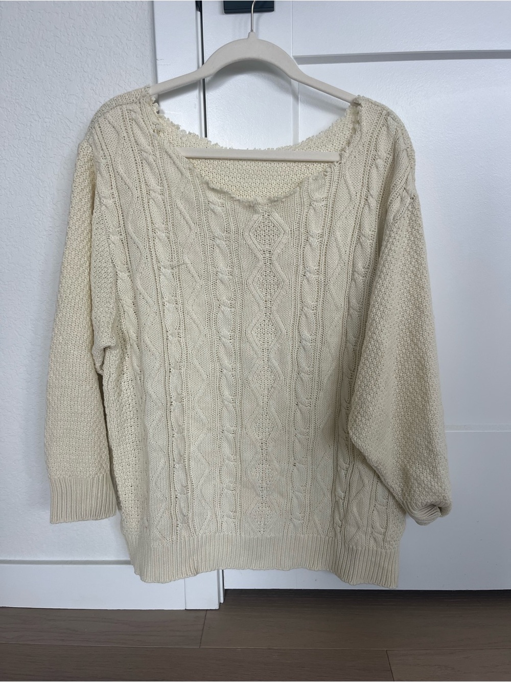Cozy Cable Knit Women's Sweater - Cream